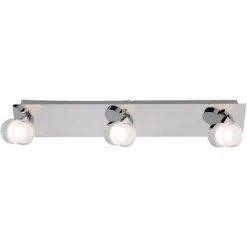 Réglette 3 Spots Spécial Salle De Bain IP44 (13,5W 1050LM 3000K) Chrome - Voltman