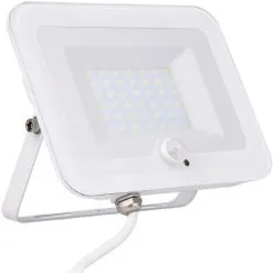 Projecteur Slim Avec Détecteur De Mouvement IP65 (3000LM 6500K A++) Blanc - Voltman