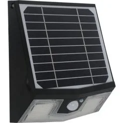 Applique Solaire Avec Détecteur De Mouvement IP65 (700Lm 4000K A++) Noire - Voltman