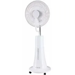 VOLTMAN Ventilateur Brumisateur Sur Pied Blanc JEFFREY 2-en-1 - 100W - D45cm - Programmable - Minuterie 7h30 - 3 Vitesses - Réservoir 2L