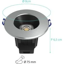 Spot Dimmable Spécial Salle De Bains (9W 520LM 2700K 38°) Alu - Voltman -Pas Cher VOLTMAN Magasin 39847454 3