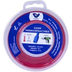 VOLTMAN Gaine Thermorétractable En Dévidoir Ø 3,2/1,6MM X 5 Mètres Rouge