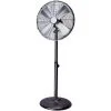 VOLTMAN Ventilateur Sur Pied Noir - 40W - D40cm -3 Vitesses - 3 Hélices - Hauteur Réglable 135cm