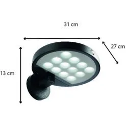 Applique Solaire Avec Détecteur De Mouvement IP44 (600Lm 6500K A++) Noire - Voltman -Pas Cher VOLTMAN Magasin 46201840 3